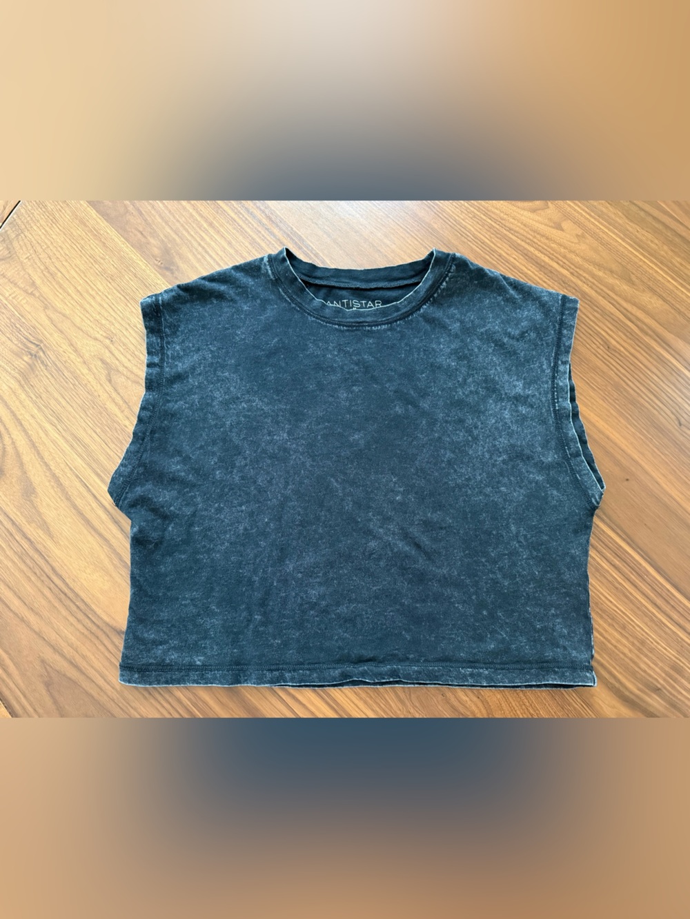 ANTISTAR - Washed Black Cropped Muscle Tee